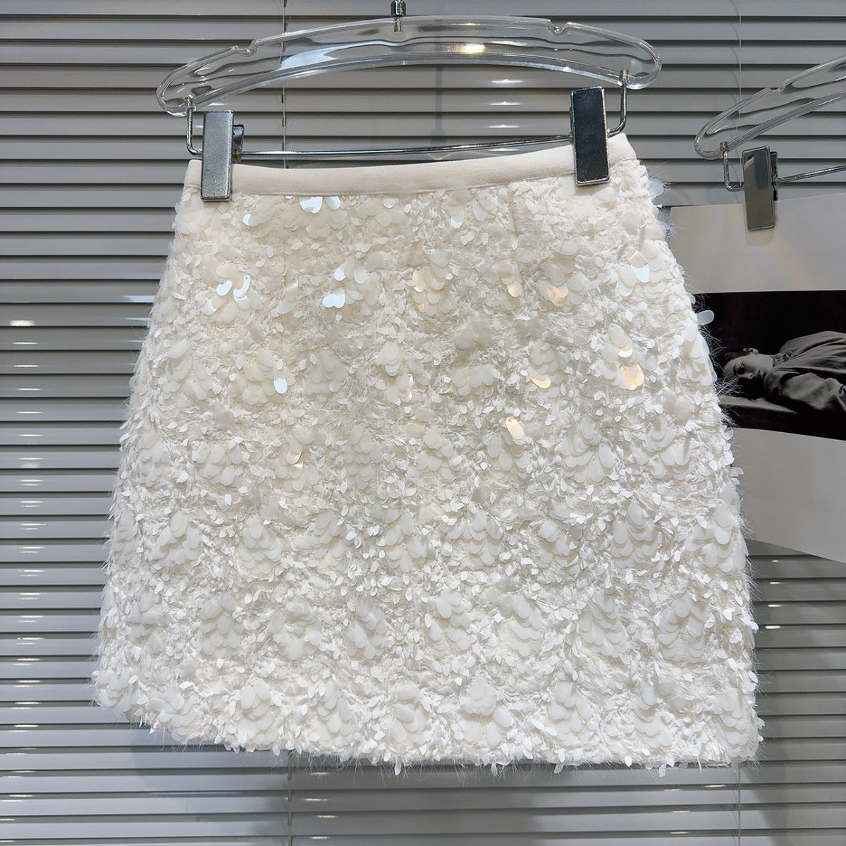 Textured Sequin Mini Skirt