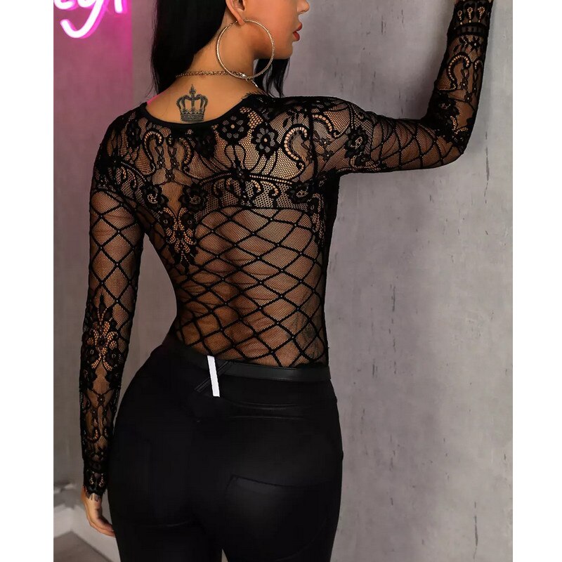 SCARLETT SHEER LACE TOP